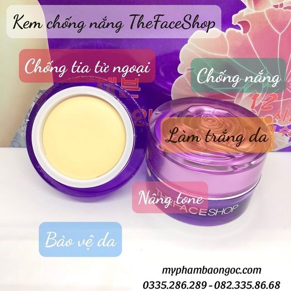 BỘ KEM THE FACE SHOP TÍM DƯỠNG TRẮNG DA TRỊ NÁM HÀN QUỐC